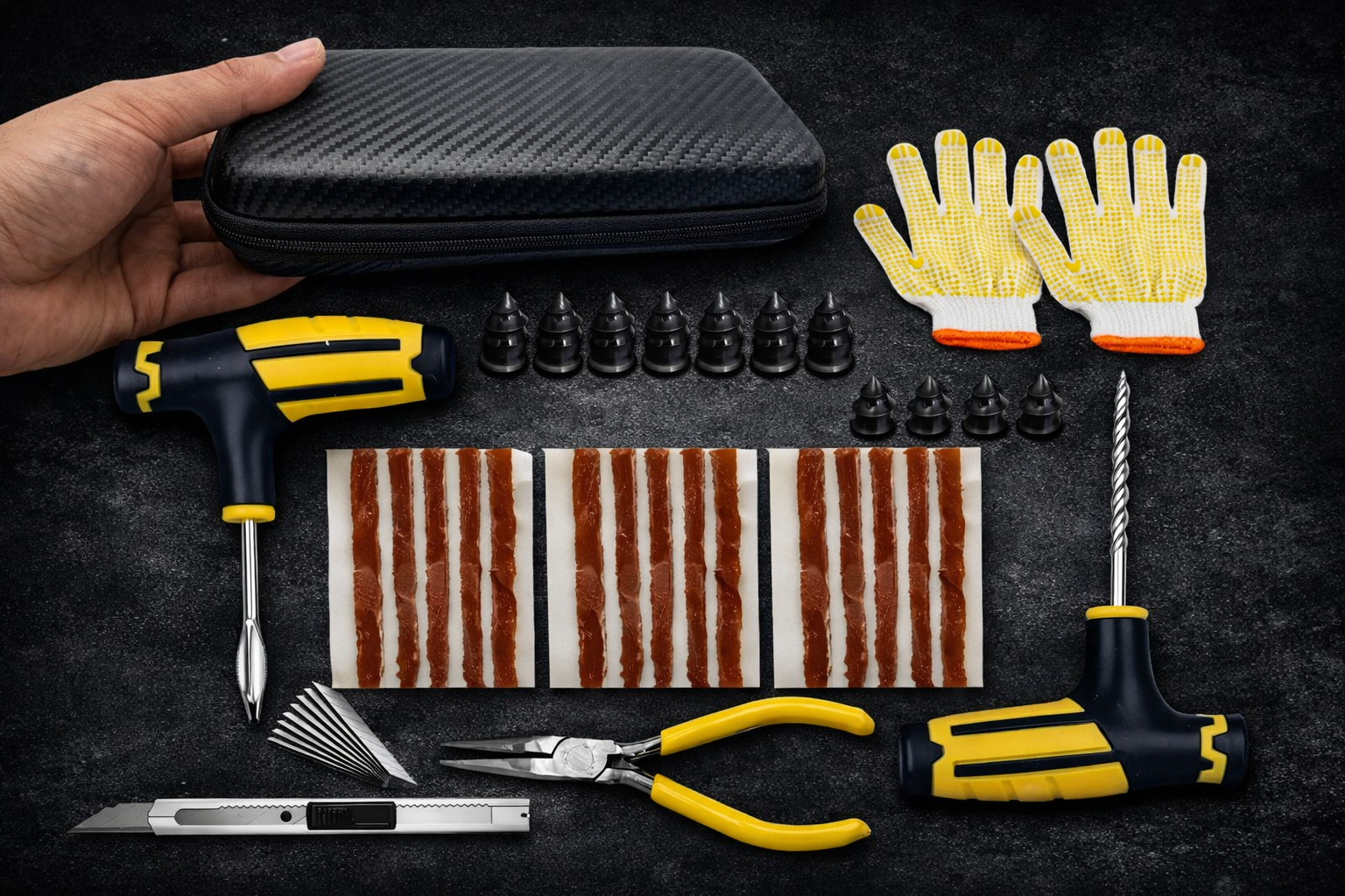 Compact Tire Plug Repair Kit for Cars & SUVs